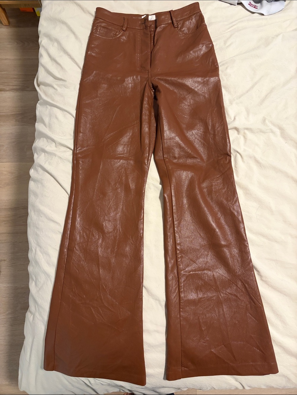 Wilfred Brown Faux Leather Trousers